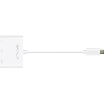 Macally Адаптер за свързване от USB-C към HDMI 4K, USB-C, USB-A - Macally USB-C Multiport Adapter 4K (бял) (UCHDMI4K)