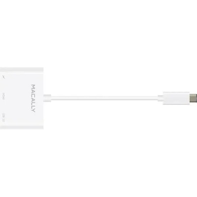 Адаптер за свързване от USB-C към HDMI 4K, USB-C, USB-A - Macally USB-C Multiport Adapter 4K (бял) (UCHDMI4K)