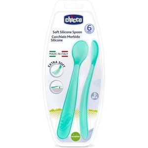 Chicco Меки силиконови лъжички Chicco - Сини, 2 броя (N0416)