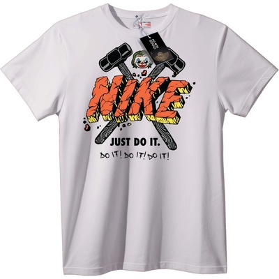 NOONEBRAND Тениска Joker Nike Просто го направи - L, White