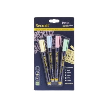 Securit Тебеширен маркер 1-2мм 4 цвята пастелни