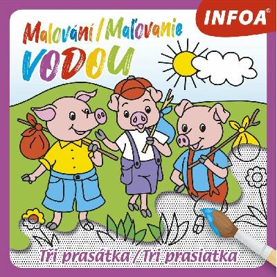 Maľovanie vodou Tri prasiatka Tri prasiatka