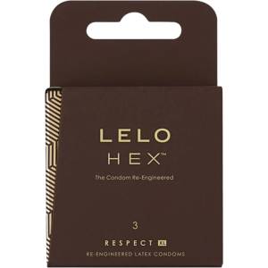 LELO Hex Respect XL - презервативи голям размер - 3 броя - lovesexshop