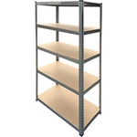  СТЕЛАЖ МЕТАЛЕН 5х175кг РАФТА MDF 180х90x40см (54531)