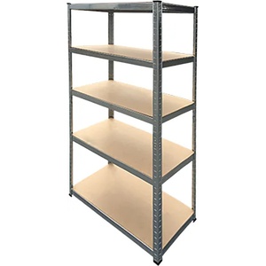  СТЕЛАЖ МЕТАЛЕН 5х175кг РАФТА MDF 180х90x40см (54531)