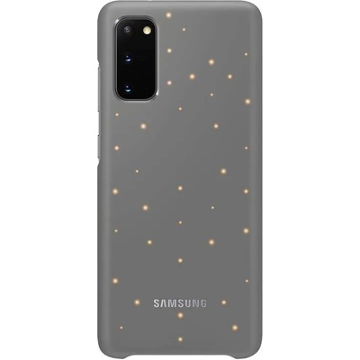 Samsung LED Cover EF-KG980CJ - оригинален заден кейс, през който виждате информация от Samsung Galaxy S20 (сив)