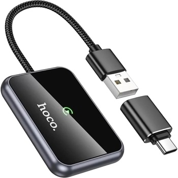 hoco. Безжичен CarPlay адаптер Hoco, USB A / USB C, HU1, черен (6942007623674)