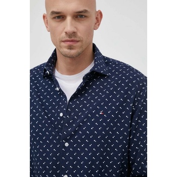 Tommy Hilfiger pánská bavlnená košeľa regular s talianskym golierom MW0MW30577.PPYX tmavomodrá