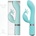 Pillow Talk Kinky teal - vibrator de lux pentru punctul G cu stimulare clitoridiană