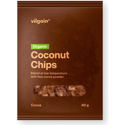 Vilgain Kokosové chipsy BIO kakao 40 g