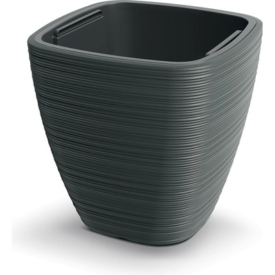 Prosperplast Plastový kvetináč Venas Square 28,9x29 cm tmavo sivá