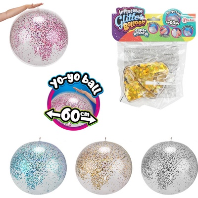 Toi Toys Lopta gelová s konfetami cca 60 cm 3ks
