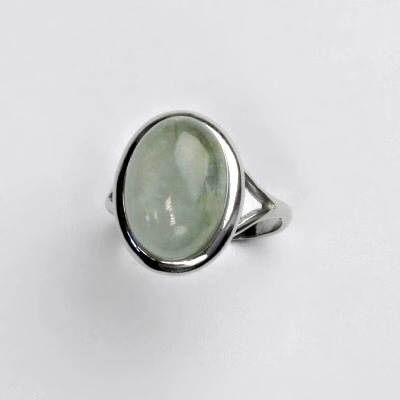 Čištín Stříbrný prsten přírodní kámen beryl T 1454