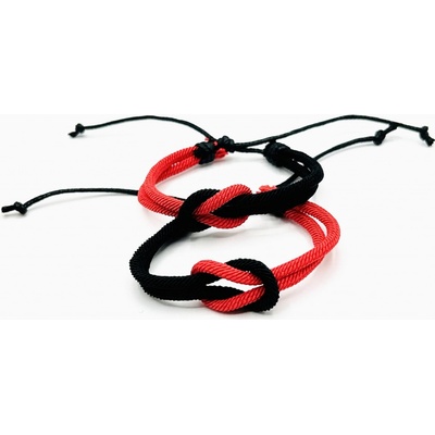 Steel Jewelry Šňůrkové Náramky pro páry červenočerný NR250101