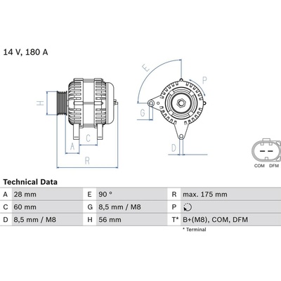Alternátor BOSCH 0 986 080 090 (0986080090)