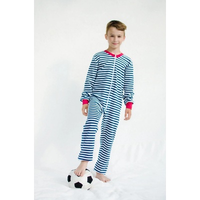 Overal hrubší Námořnické proužky červené lemy