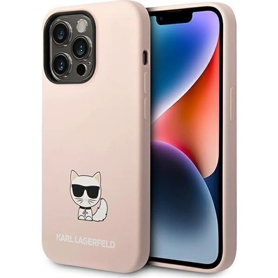 KARL LAGERFELD Кейс Karl Lagerfeld KLHCP14LSLCTPI за iPhone 14 Pro 6.1", твърд, светлорозов / светлорозов Silicone Choupette Body (3666339076658)