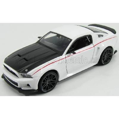 MAISTO FORD USA MUSTANG COUPE STREET RACER 2014 WHITE BLACK 1:24