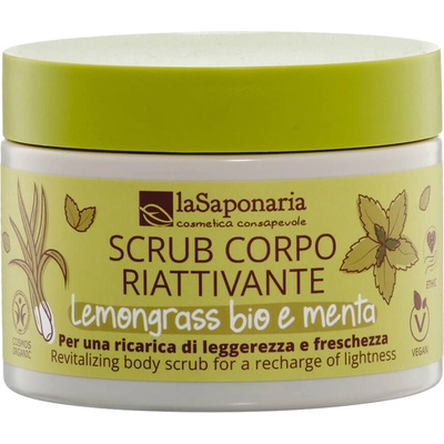 laSaponaria telový peeling s citrónovou trávou a mätou BIO 250 g