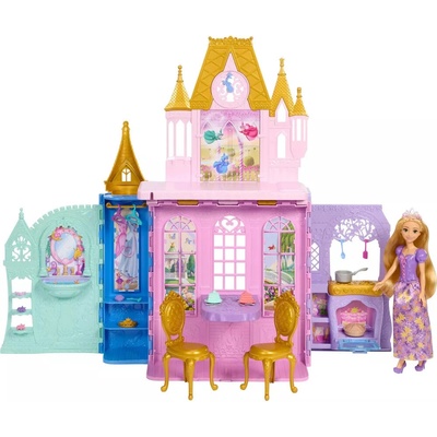 Mattel Disney princezná Locika s bábikou a hernou sadou Zámok Zavri a prenes s 5 hracími plochami