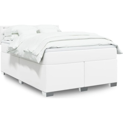 vidaXL 11461.3288421 Boxspring postel s matrací bílá umělá kůže