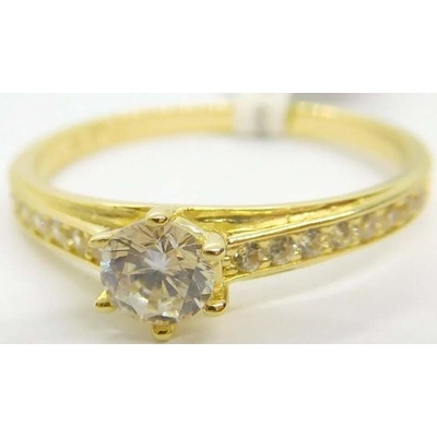 Klenoty Budín Dámský zlatý zásnubní prsten se zirkony 6610305