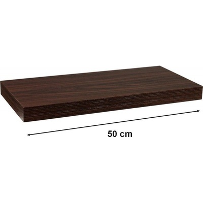 Nástenná polica STILISTA VOLATO - tmavé drevo 50 cm