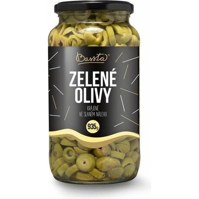 Bassta Olivy zelené krájané sklo 940 g