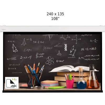 Screenline Моторизиран прожекционен екран за стена/таван Screenline SLIM Home Vision, 240 x 135 (108"), 16: 9, бял, стенен превключвател (SL-SL240DHV)