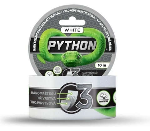 Python White vysokopevnostná páska 10 m