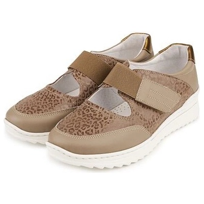 Vlnka dětské kožené tenisky na suchý zip Pepe dětské hnědá