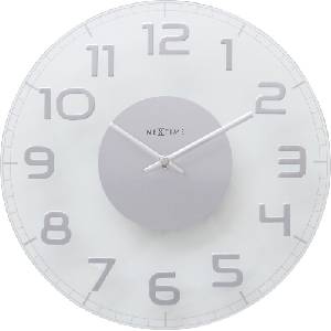 NeXtime Стенен часовник Classy Round бяло-сребристо (8817TR)
