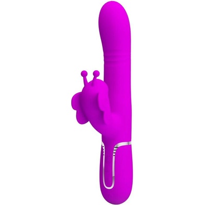Pretty Love Multifunction Rabbit 4 In 1 Butterfly Fuchsia