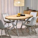 Halmar Кръгла разтегателна трапезна маса peroni дъб хикора / кашмир (hal-peroni-round-ext-hickory-cashmere)