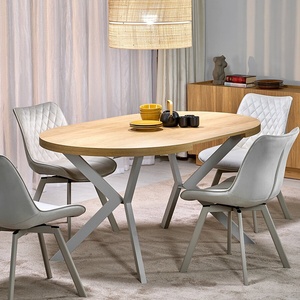 Halmar Кръгла разтегателна трапезна маса peroni дъб хикора / кашмир (hal-peroni-round-ext-hickory-cashmere)
