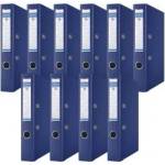 DONAU Premium Slim Folder Pack of 10/DIN A4/5 cm/10 Pieces/Navy Blue/Plastic Cover PP/Carton Paper Slot Folder Office Folder File Ring Binder/Green Dot - 3955001PL-18