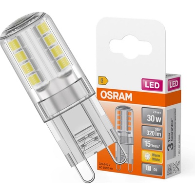 Osram LED žárovka PIN30 2,6 W G9 2700 K teple bílá čirá