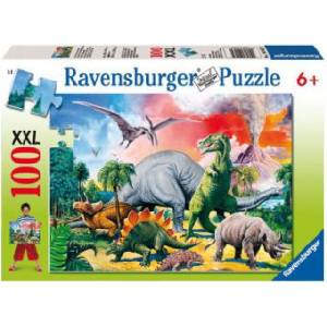 Ravensburger Verlag Ravensburger Kinderpuzzle - 10957 Unter Dinosauriern - Dino-Puzzle für Kinder ab 6 Jahren, mit 100 Teilen im XXL-Format