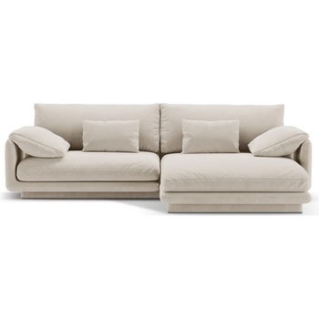 Micadoni Бял кадифен ъглов диван (десен ъгъл) Torino - Micadoni (MIC_RC_184_F1_TORINO1)