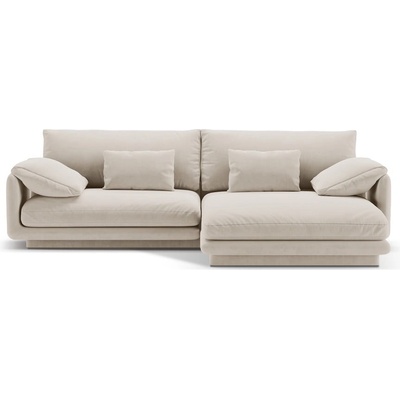 Micadoni Бял кадифен ъглов диван (десен ъгъл) Torino - Micadoni (MIC_RC_184_F1_TORINO1)