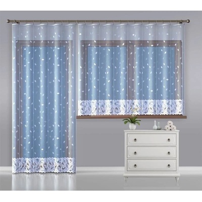 Hotová záclona nebo balkonový komplet, Melisa, bílá 180 x 250 cm dveře – Zboží Mobilmania