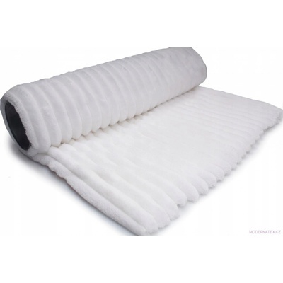 Látka mínky proužky, 300 g/m², šíře 160 cm, metráž, bílá