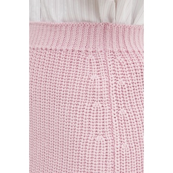 Luisa Spagnoli Памучна пола Luisa Spagnoli в розово къса със стандартна кройка 58633 (58633)