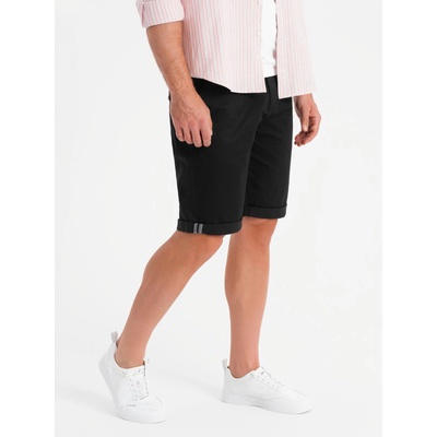 Ombre Clothing Мъжки класически chino шорти с подгъната кройка - черни Ombre Clothing | Cheren | МЪЖЕ | M