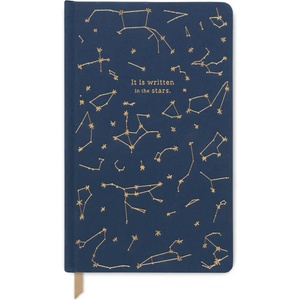 Designworks Тефтер Bookcloth Hardcover Journal Navy It Is Written In The Stars, 130 x 210 mm