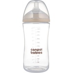 Canpol babies Бебешко шише с двузонов биберон Canpol babies - Natural Shape, 330 ml, 6 м+ (35/402) - baby