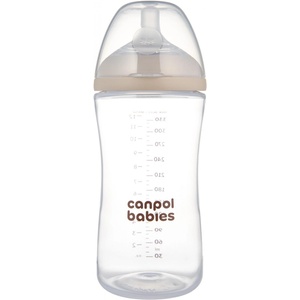 Canpol babies Бебешко шише с двузонов биберон Canpol babies - Natural Shape, 330 ml, 6 м+ (35/402) - baby
