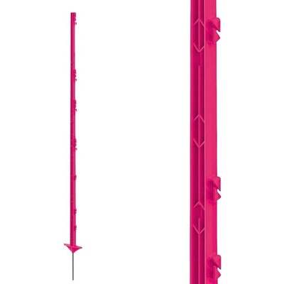 Plastový sloupek pro elektrický ohradník, délka 156 cm, 11 oček, růžový