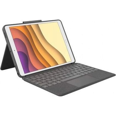 Logitech Combo Touch - безжична клавиатура и тракпад, с кейс и поставка за iPad Air 3 (2019), iPad Pro 10.5 (2017) (тъмносив)