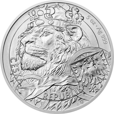 Česká mincovna Stříbrná mince Český lev 2025 stand 5 oz